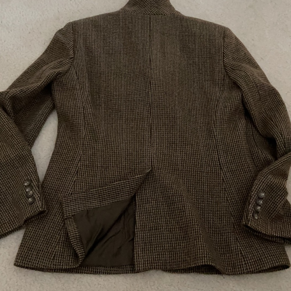 Lauren Ralph Lauren Equestrian Houndstooth Wool Blazer Size 10 - Picture 12 of 14